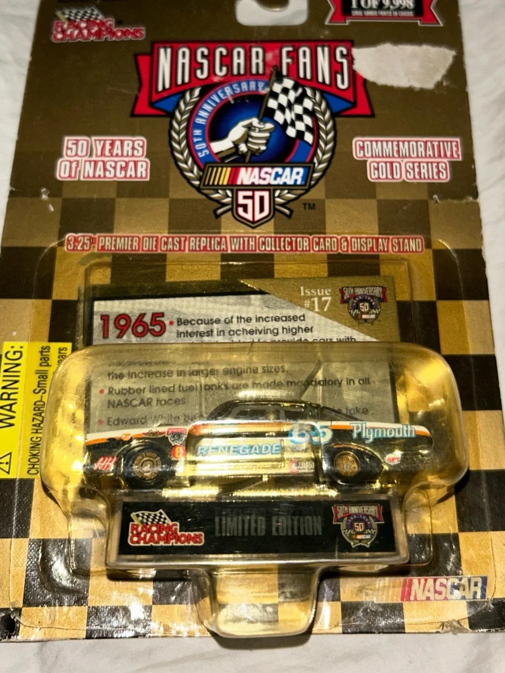 Racing Champions 50th Ann Commemorative Gold Series Issue 17 1965 Plymouth Car
